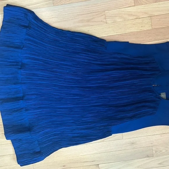 By Anthropologie Cap-Sleeve Plissé Mini Dress